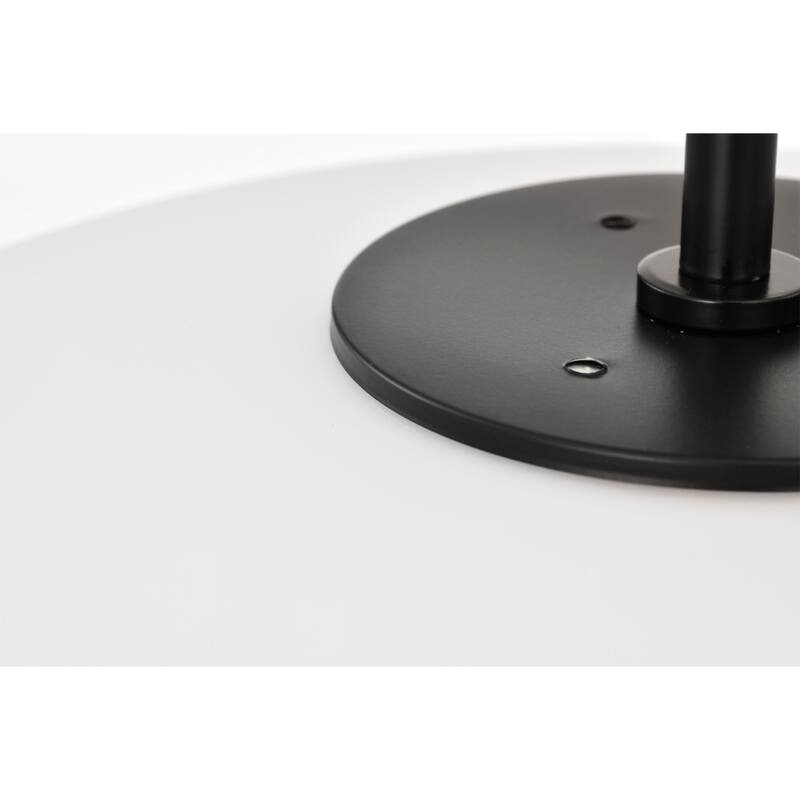 Caio Matte Black Pendant Light with Oval Disk Frosted Glass Shade - Matte-Black
