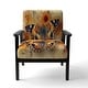 preview thumbnail 4 of 15, Designart "Orange Buttlerfly In Watercolor" Upholstered Floral Accent Chair - Traditional Arm Chair For Living Room