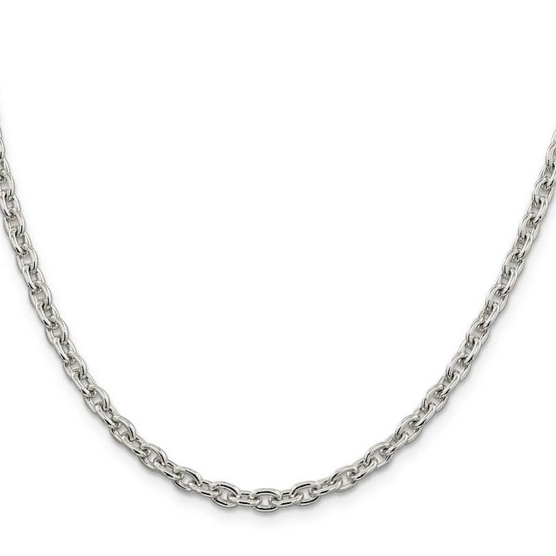 Curata 925 Sterling Silver 4.5mm Cable Chain Necklace Options: 16 18 20 24 30