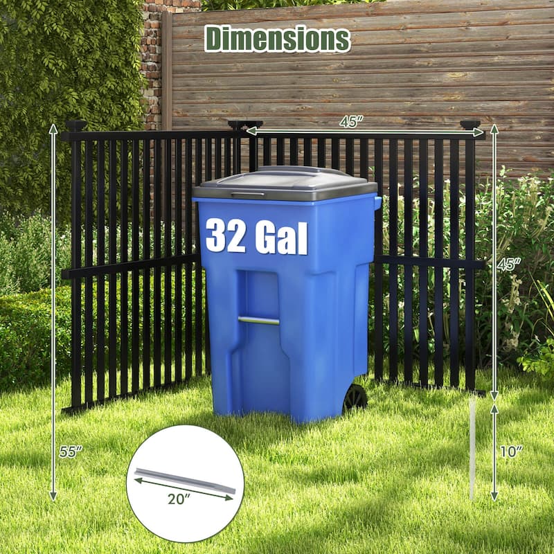 Costway 2/4 PCS Air Conditioner Fence Panels with Metal Ground Stakes