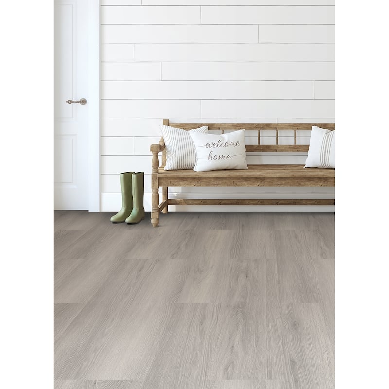 FloorPops Light Grey Peel and Stick Wood Floor Planks