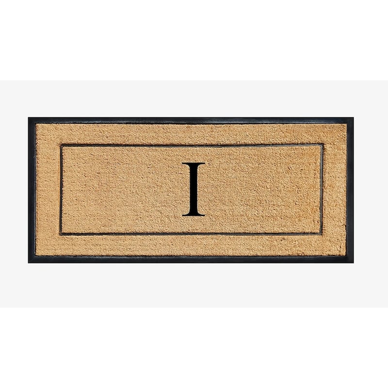 A1HC Natural Coir & Rubber Large Monogrammed Door Mat 30"x60" - 30"X60" - I