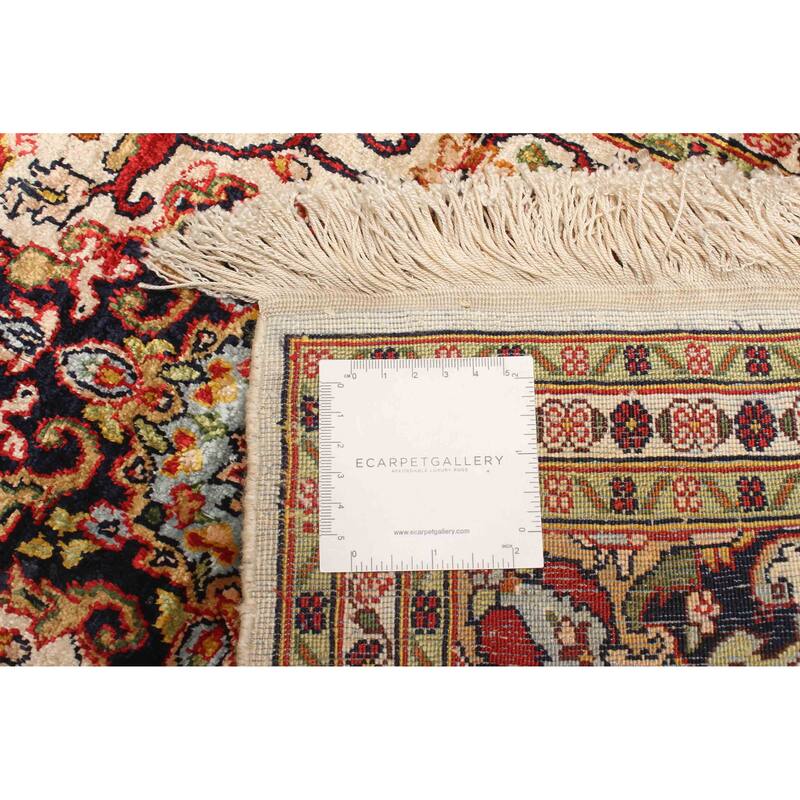 ECARPETGALLERY Hand-knotted Hereke Cream Silk Rug - 1'6 x 2'4