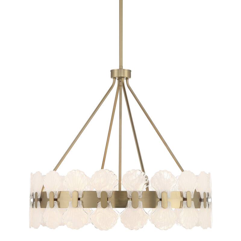 Savoy House 1-3605-6 Bancroft 6 Light 30" Wide LED Drum Chandelier - Noble Brass