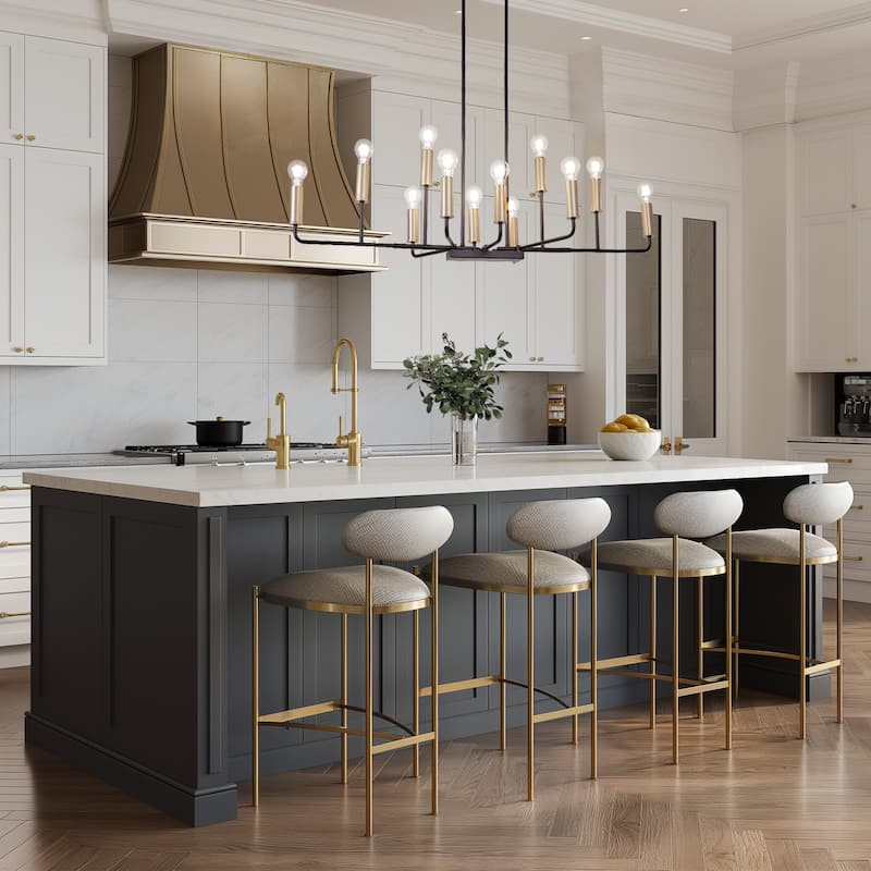 Modern Transitional 12-Light Wheel Chandelier Linear Kitchen Island Pendant Lights for Large Dining table