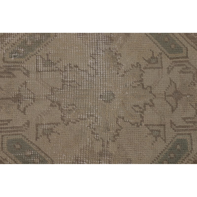 Distressed Muted Tabriz Persian Vintage Rug Handmade Wool Carpet - 9'10" x 12'8"
