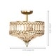 preview thumbnail 12 of 13, Silver Orchid Furey Bronze Tiered Glass Semi-flush Lighting Fixture - 14.75"L x 14.75"W x 15.25"H - 14.75"L x 14.75"W x 15.25"H