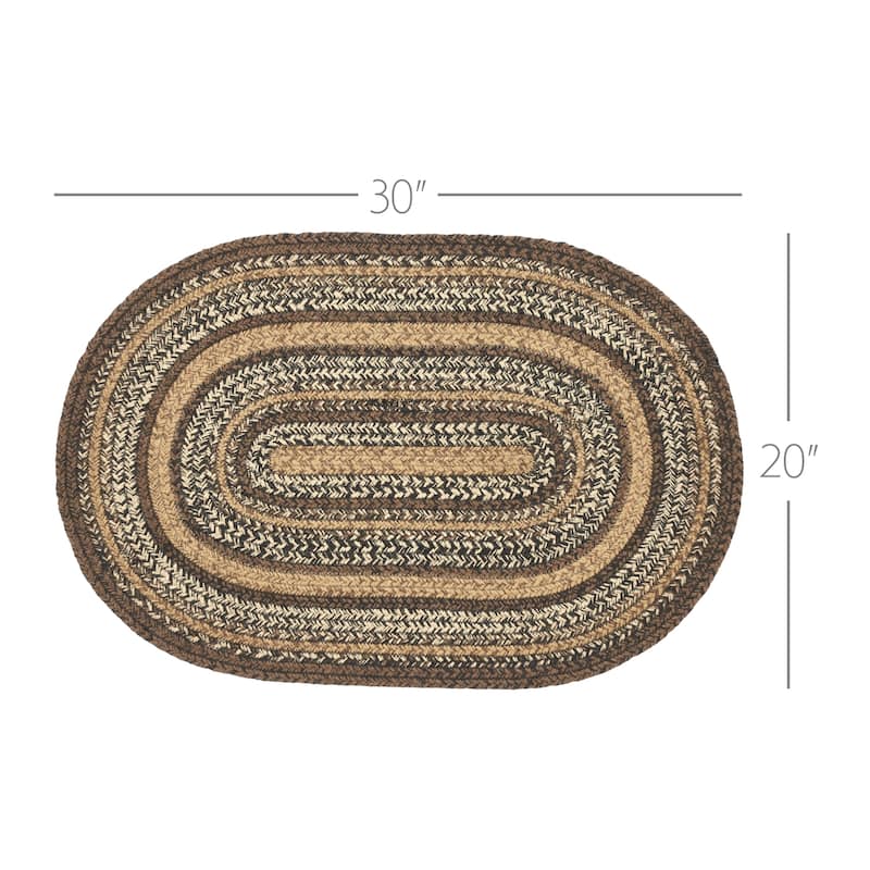 Espresso Jute Rug Oval w/ Pad 20x30 - 20" x 30" Oval