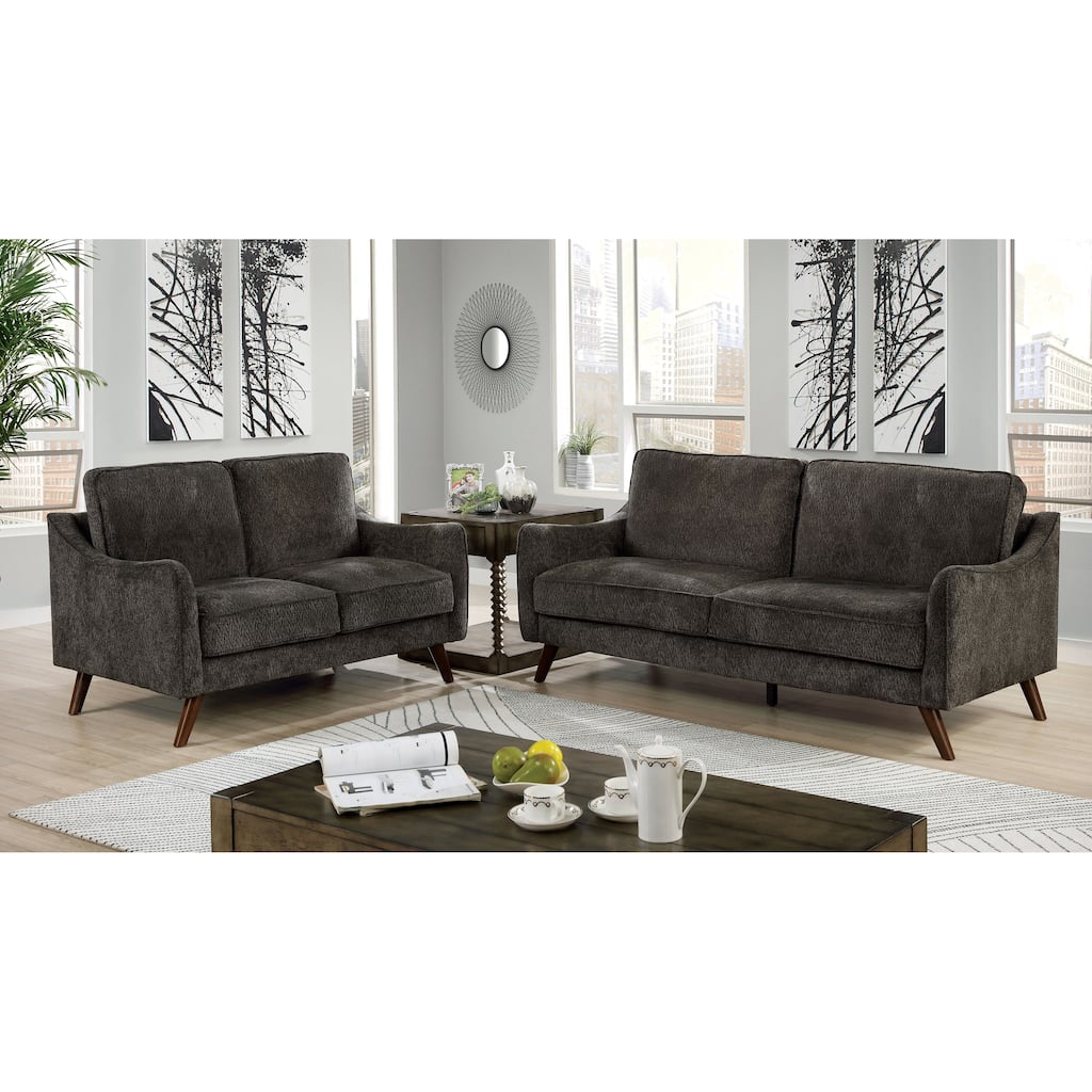 Furniture of America Pelteker Mid-Century Modern 2-piece Sofa Set