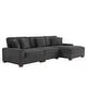 preview thumbnail 108 of 132, 118" W Corduroy L-shape Modular Sectional Sofa with Pillows