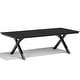 preview thumbnail 6 of 12, Outdoor Patio All-Weather Aluminum X-Shaped Rectangular Dining Table with Umbrella Hole