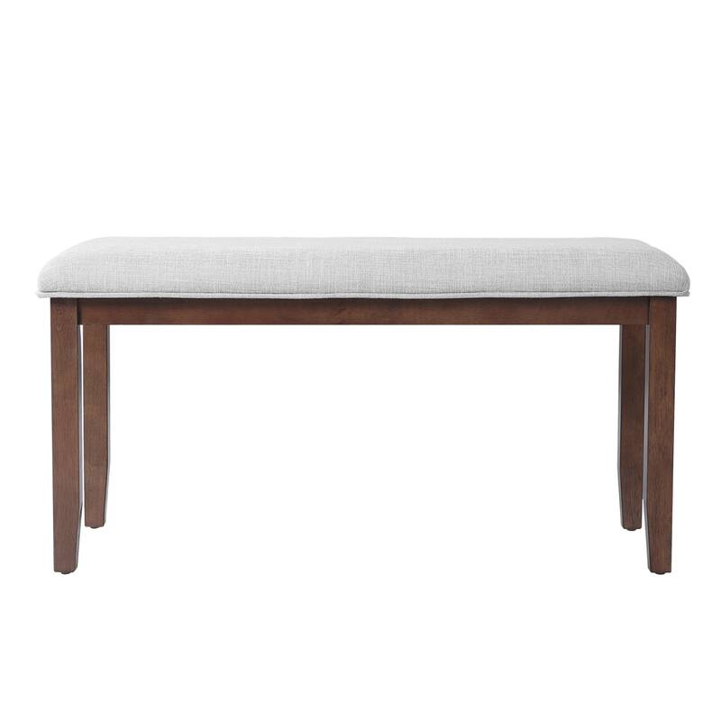 Roomfitters Upholstered Entryway Bench, 38 Inch Bedroom End of Bed Bench, Dining Bench with Padded Seat, Solid Wood Legs