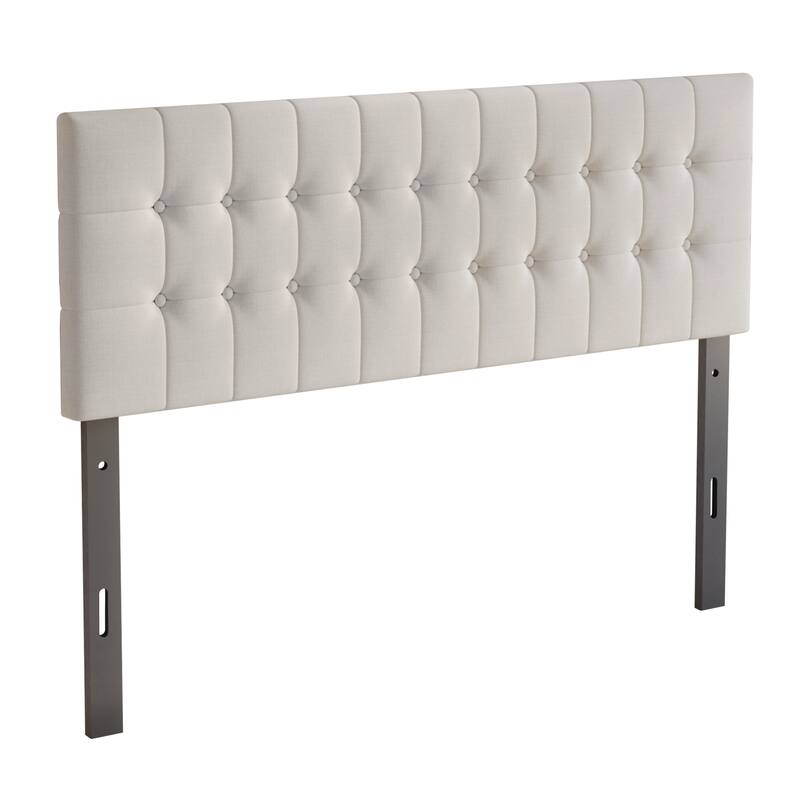 CraftPorch Linen Button Tufted Upholstered Adjustable Headboard - Dove Gray - King