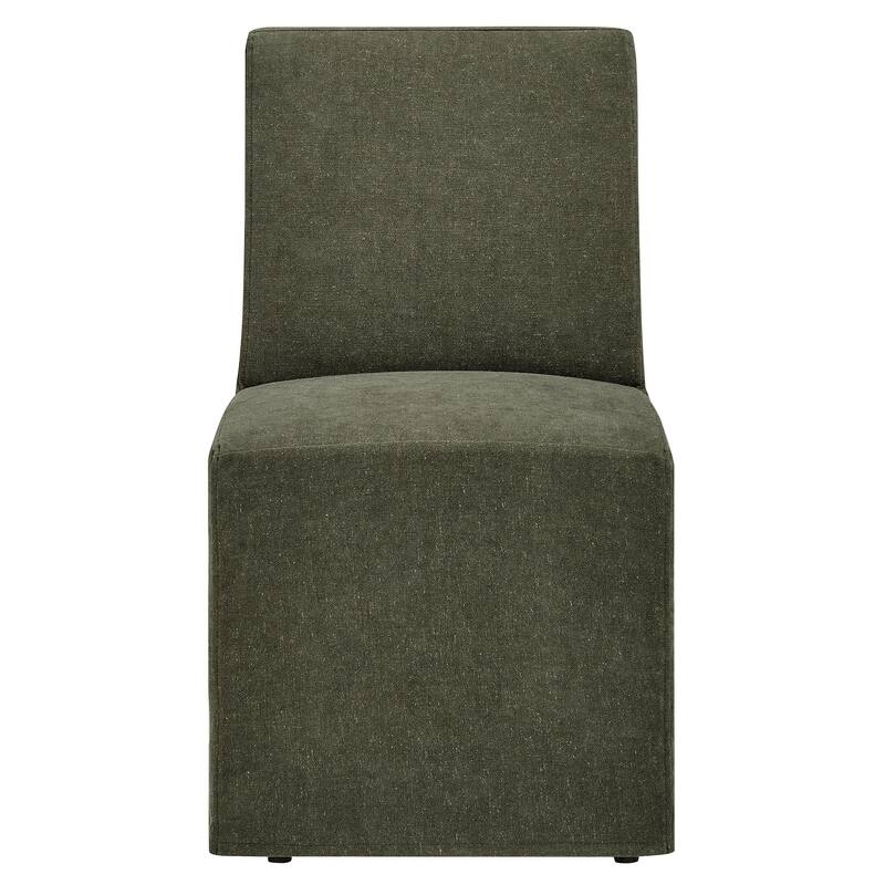 Tessera Upholstered Linen-Blend Slipcovered Dining Chair