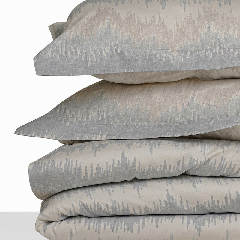 Farm to Home Harmony Cotton Duvet Cover Set Ikat Print, 3-Piece Set