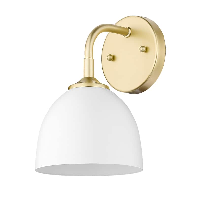 Golden Lighting Zoey 10" Tall Bathroom Sconce with White Shade