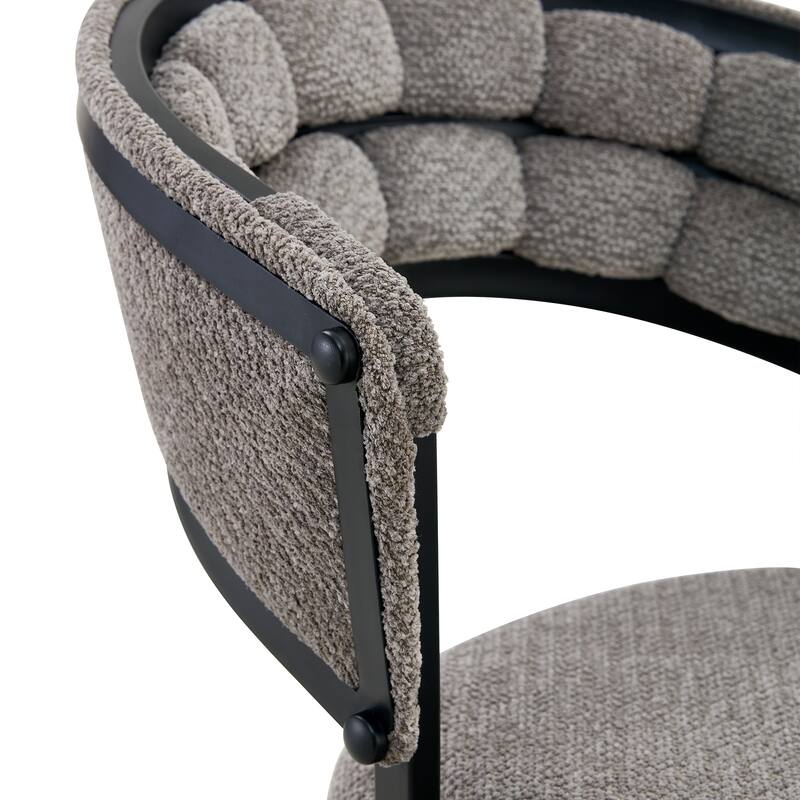 Velvet Upholstered Dining Chairs Set of 2, Accent Chair with Tufted Backrest, Kitchen Side Chairs with Metal Legs