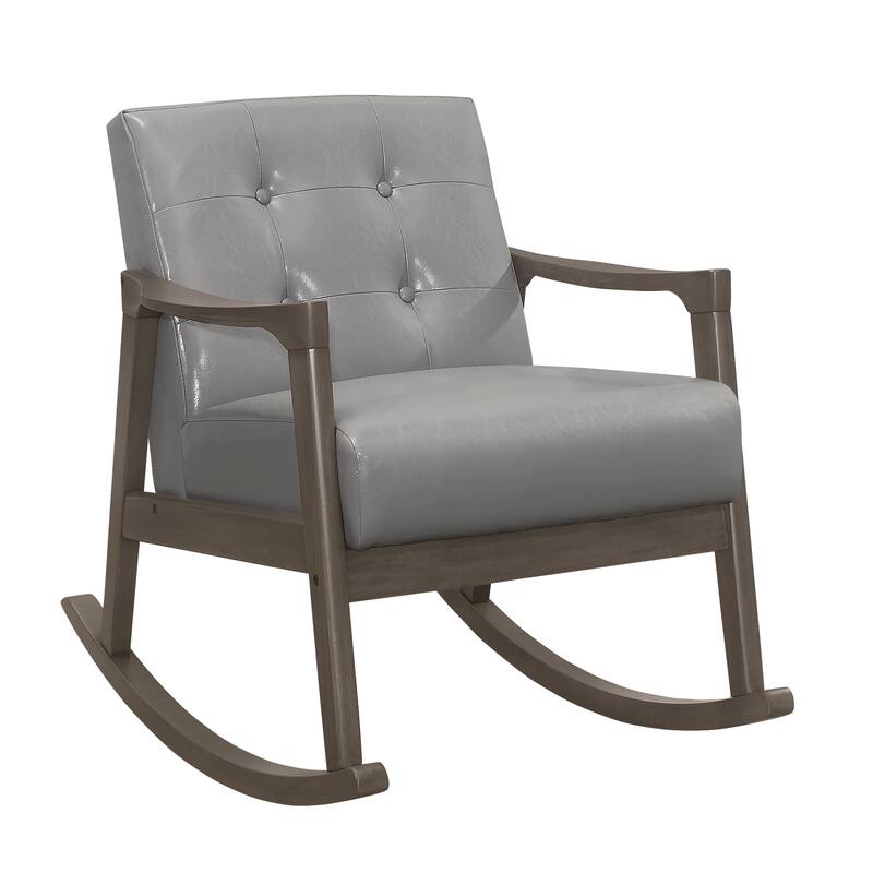 Rivulet Tufted Wood Arm Rocking Chair