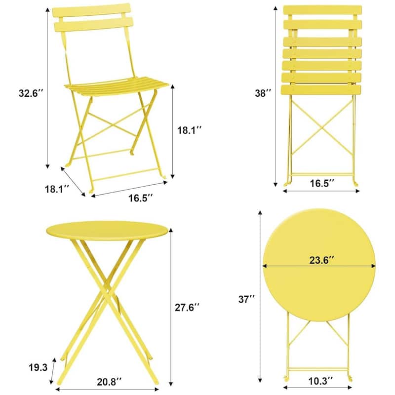 Outdoor Patio Table and Chairs Set for Apartments Porch Pool