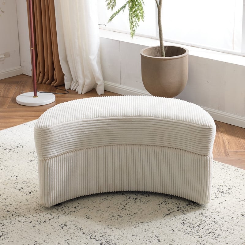 Velvet Crescent Wedge Ottoman