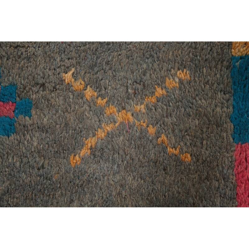 Tribal Moroccan Oriental Area Rug Wool Hand-knotted Living Room Carpet - 6'11" x 10'5"