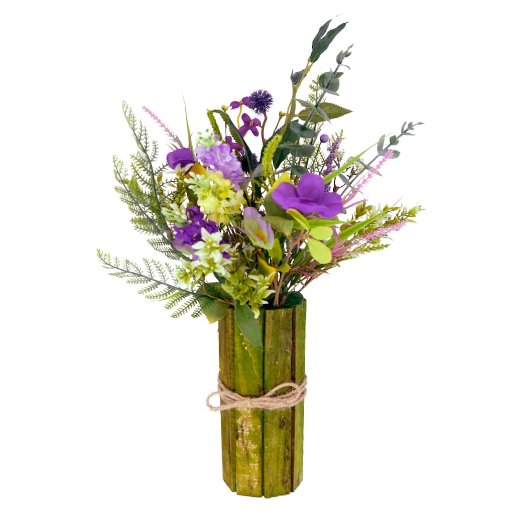 Puleo International 18" Artificial Lavender Flower Bouquet, Green/Purple
