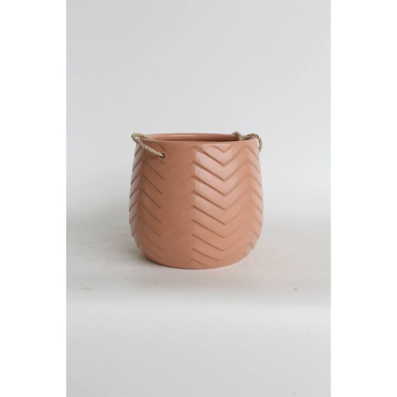 Sagebrook Home Neutral Textured Ceramic Hanging Planter
