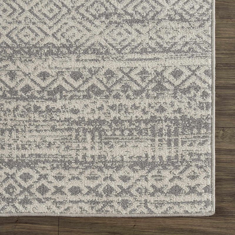 Hauteloom Askeaton Hallway, Kitchen Machine Washable Runner Rug - Teal, Blue, Gray - 2'7" x 7'3"