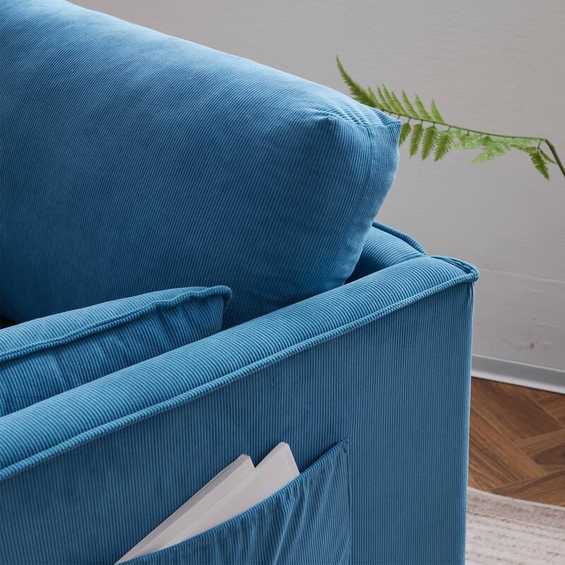 Modern Accent Armchair Upholstered Sofa Club Chair with 2 Pillow