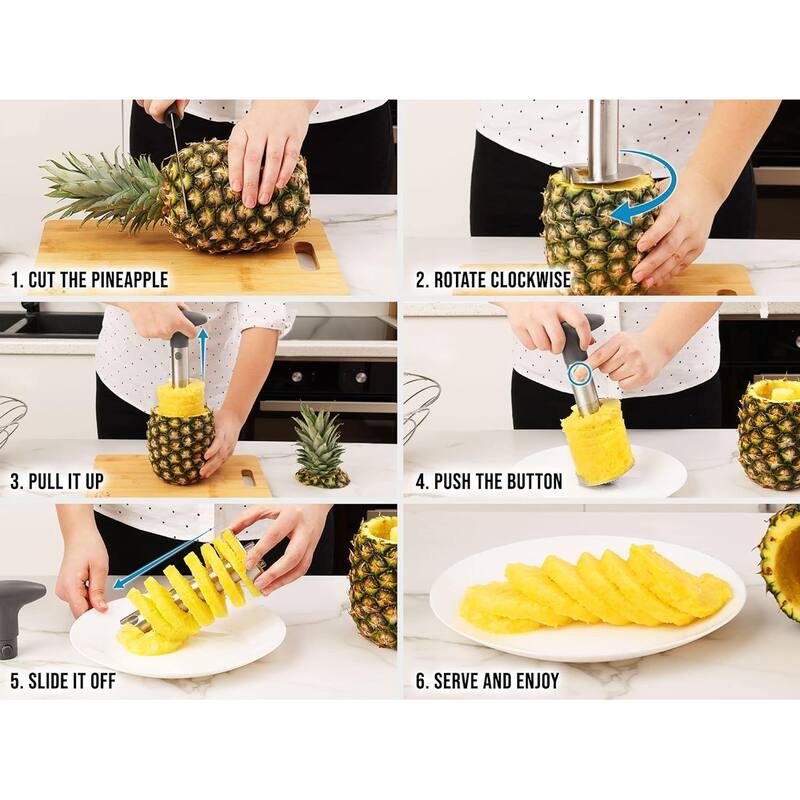 Zulay Kitchen Pineapple Cutter and Corer with Triple Reinforced Stainless Steel