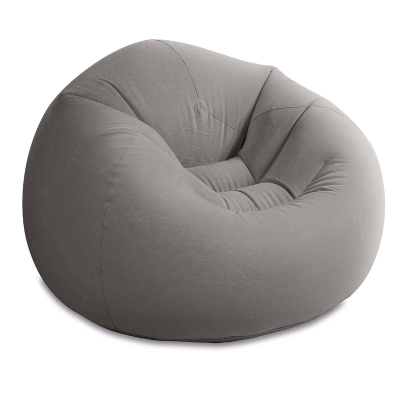 Intex Inflatable Contoured Corduroy Beanless Bag Lounge Chair, Gray (4 Pack) - 5.5