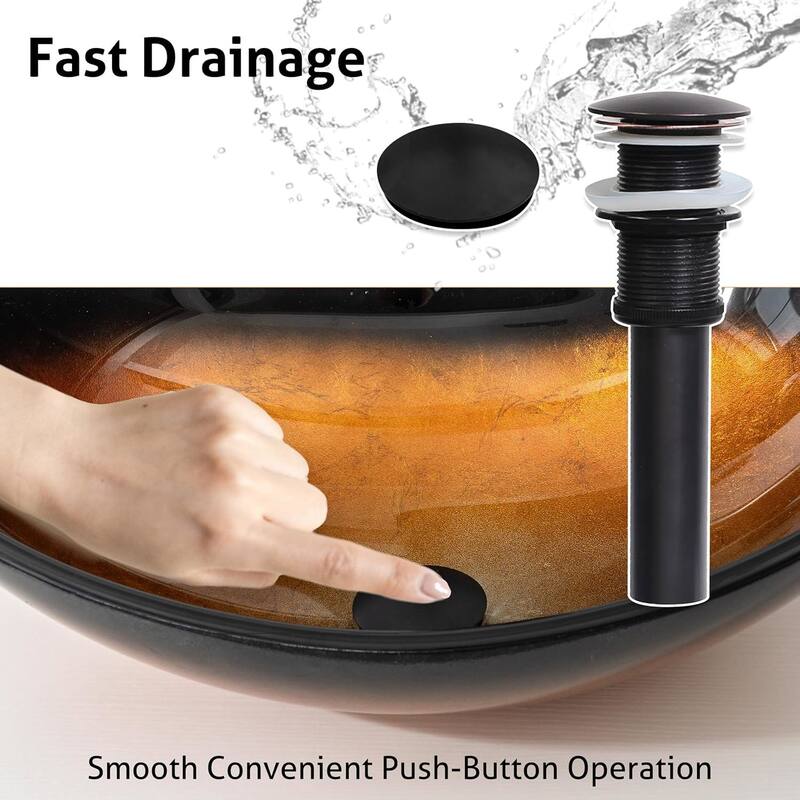 Eclife Artistic Vessel Sinks for Bathroom Vanity Tempered Glass Ceramic Basin