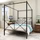 Iron traditional canopy bed frame black