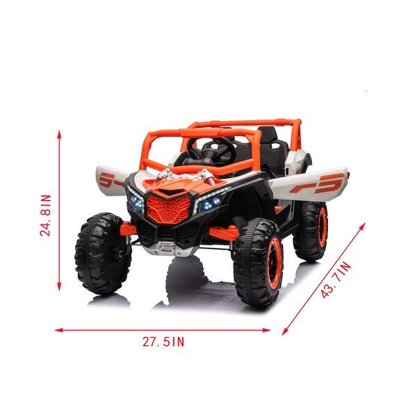 dimension image slide 1 of 3, 12V Ride-On UTV for Kids with Remote, Swing Function, Music, LED Lights, Ages 3-6