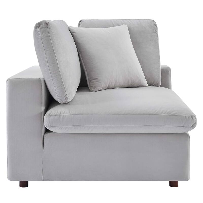 Commix Down Filled Overstuffed Velvet 7-Piece Sectional Sofa