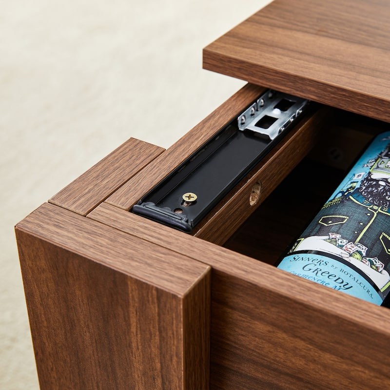 39.37" MDF Storage Table with Combination Lock and Multifunctional Design