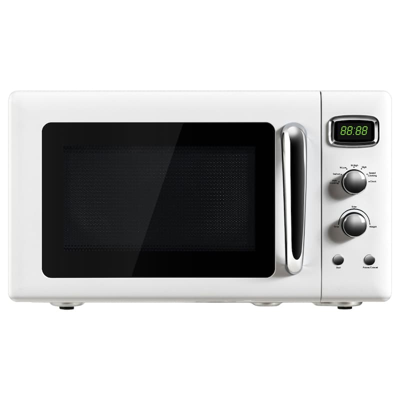 0.9 Cu Ft Microwave Oven with 360 Degree Rotating Glass Turntable and 5 Cooking Modes Child Safety Lock - 19.5" x 14" x 11"