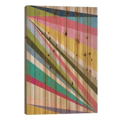 Diagonals II Print On Wood by Angel Estevez - Multi-Color