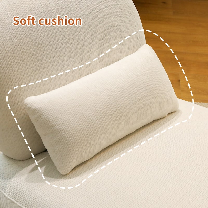 Cute Velvet Accent Chair with Solid Wood Legs and Soft Cushion