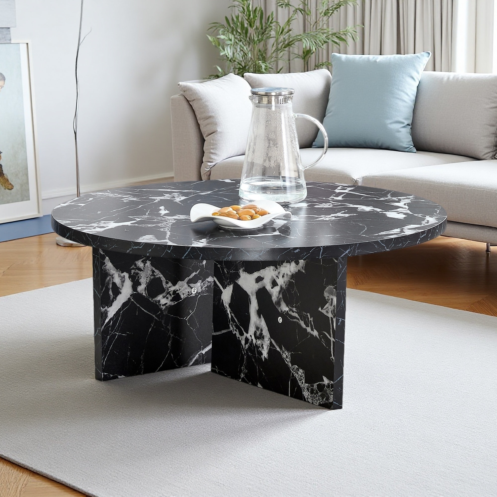 31.5" Round Coffee Table in Nordic Minimalist Design