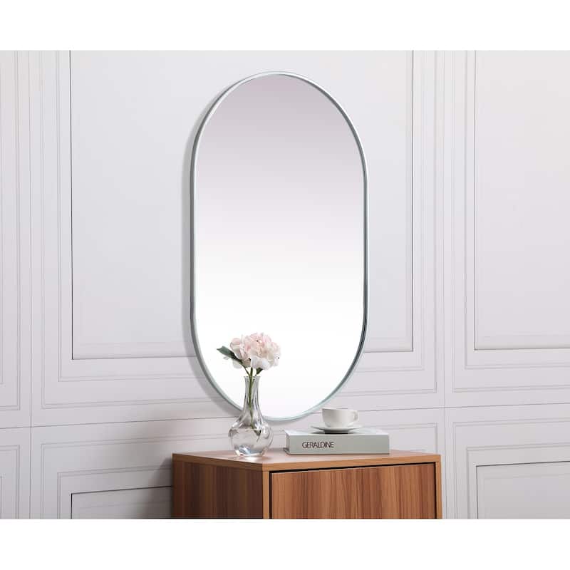 Indigo Home Metal Frame Oval Mirror 30x48 Inch