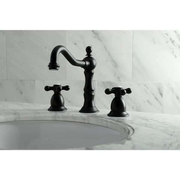 slide 1 of 23, Heritage 8 in. Widespread Bathroom Faucet Matte Black