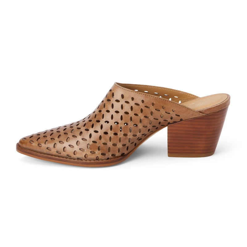 Matisse Sammie Leather Perforated Mule - Vintage Tan - 6