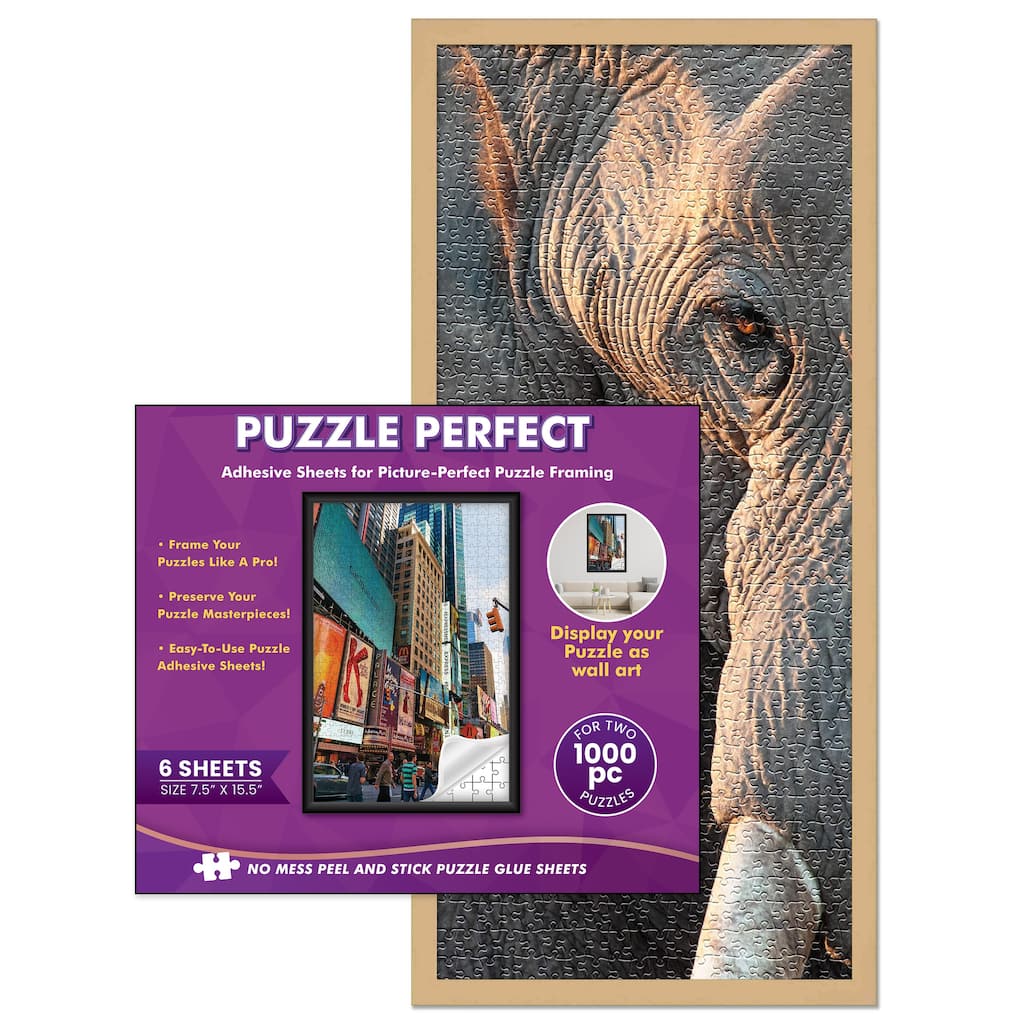 Natural Wood Puzzle Frame Kit with Glue Sheets, Backing, UV Acrylic - Available in 20 Popular Sizes