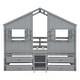 preview thumbnail 27 of 26, Full Size House-shaped Loft Bed with House Roof Frame Skylight Windows 4 Storage Drawers Guardrails and Stairs for Kids' Room