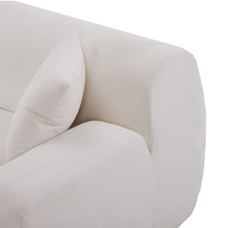 111" Polyester L-Shape Modular Sectional Sofa with High-Density Foam, 27" Deep Seat and Anti-Wrinkle Chenille Fabric