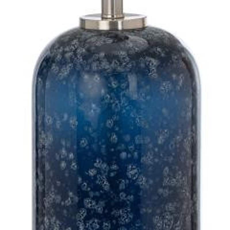 HomeRoots Set of Two 30" Blue Crystal Table Lamp With White Drum Shade - 17