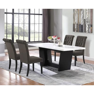 Sherry Rectangular Marble Top Dining Set