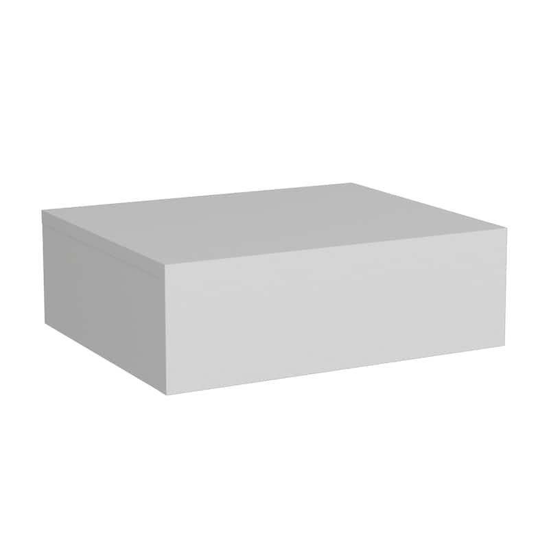 HomeRoots 5" White One Drawer Faux Wood Floating Nightstand