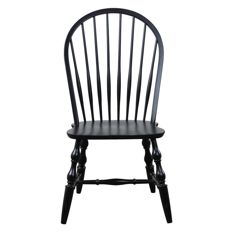 Retro Spindleback Dining Chairs - Set of 2 - Antique Black - Fully Assembled - Classic Comfort